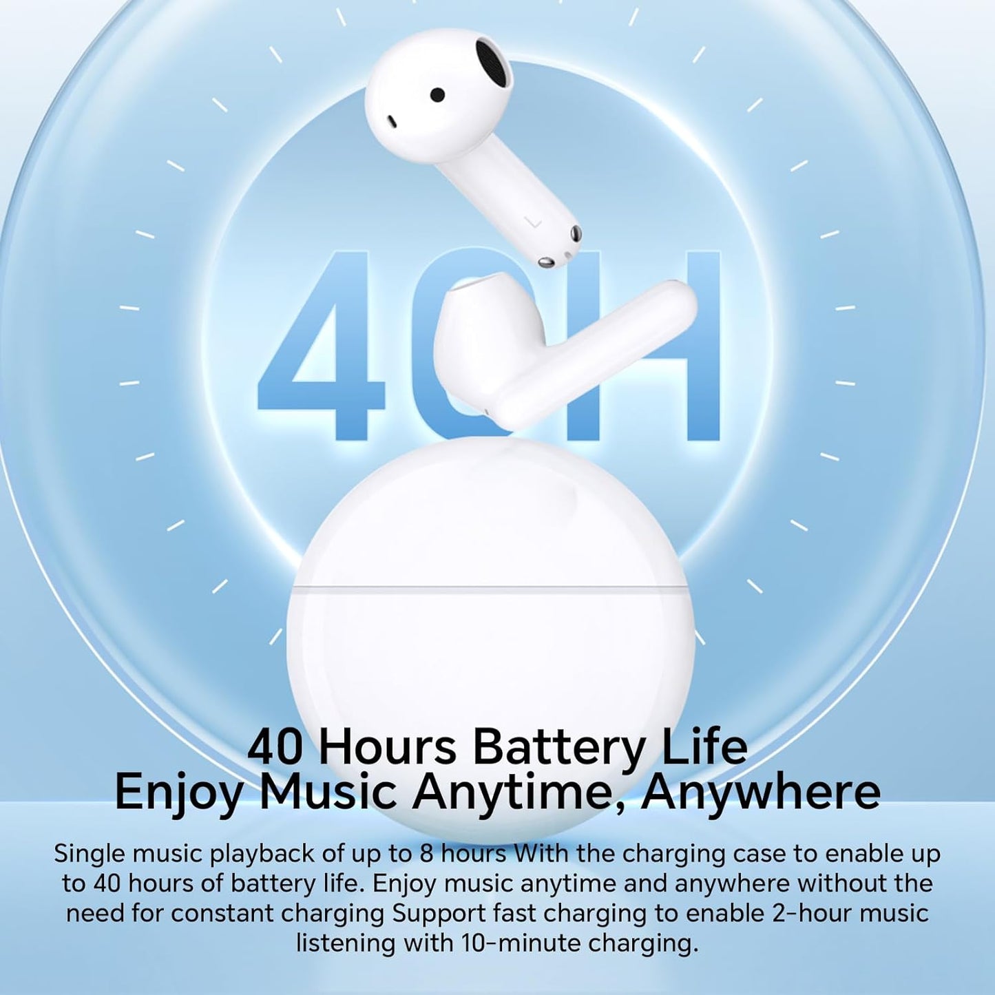 Handsfree Bluetooth Honor Choice X7e, TWS, ANC, Бял 5504ABHF