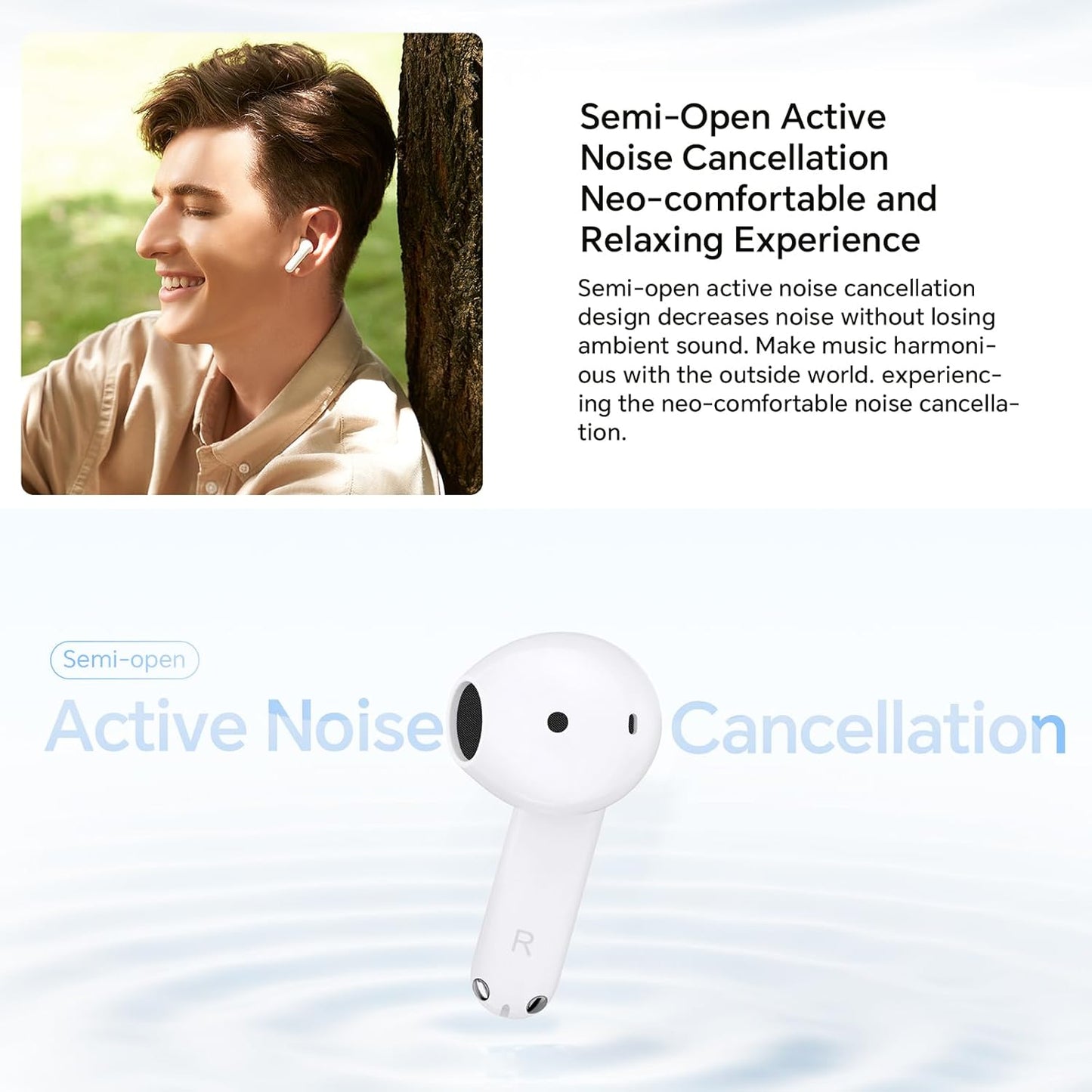 Handsfree Bluetooth Honor Choice X7e, TWS, ANC, Бял 5504ABHF