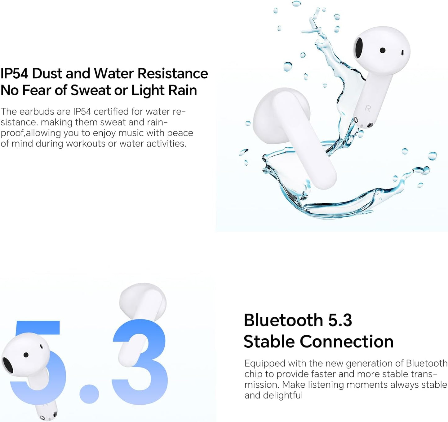 Handsfree Bluetooth Honor Choice X7e, TWS, ANC, Бял 5504ABHF