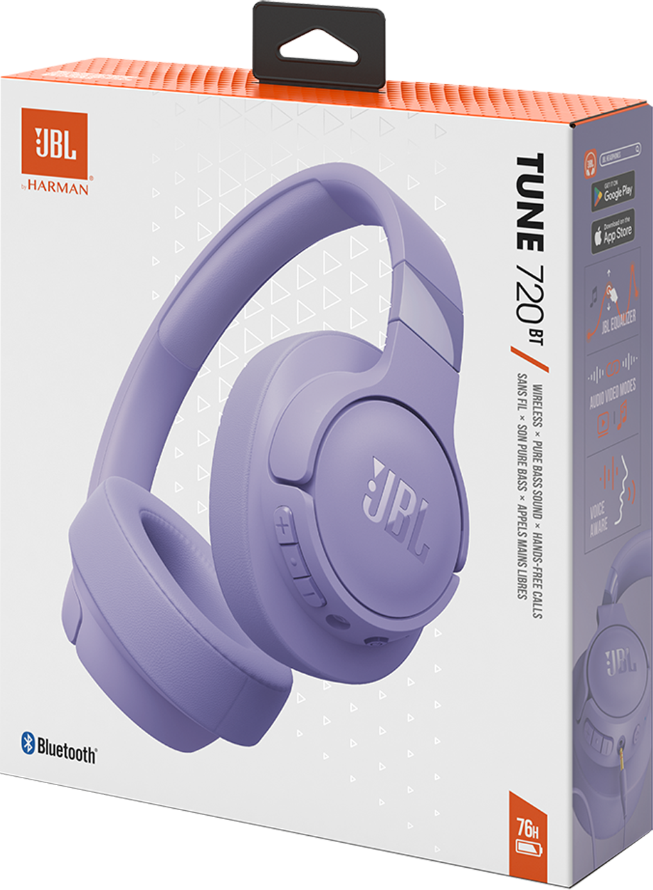 Bluetooth хендсфри JBL Tune 720BT, MultiPoint, A2DP, лилаво JBLT720BTPUR