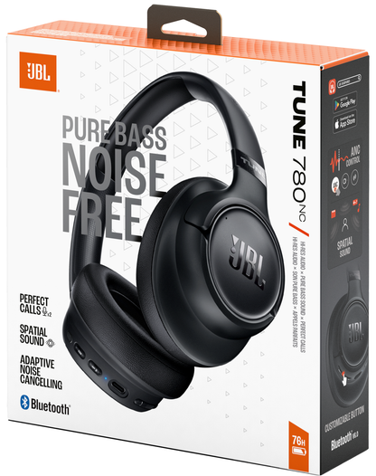 Handsfree Bluetooth JBL Tune 780NC, MultiPoint, A2DP, ANC, Черен, Пререгулиран JBLT780NCBLK