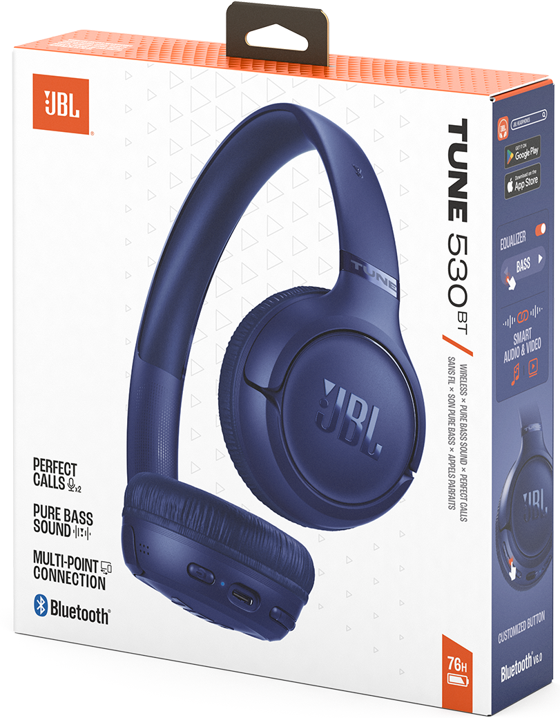 Handsfree Bluetooth JBL Tune 530BT, MultiPoint, A2DP, Син JBLT530BTBLU