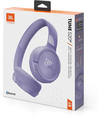 Bluetooth хендсфри JBL Tune 520BT, MultiPoint, A2DP, лилав JBLT520BTPUR