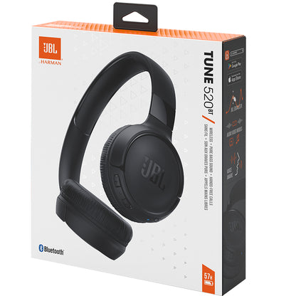 Bluetooth хендсфри JBL Tune 520BT, MultiPoint, A2DP, черен JBLT520BTBLK