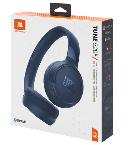 Bluetooth хендсфри JBL Tune 520BT, MultiPoint, A2DP, син JBLT520BTBTBLU