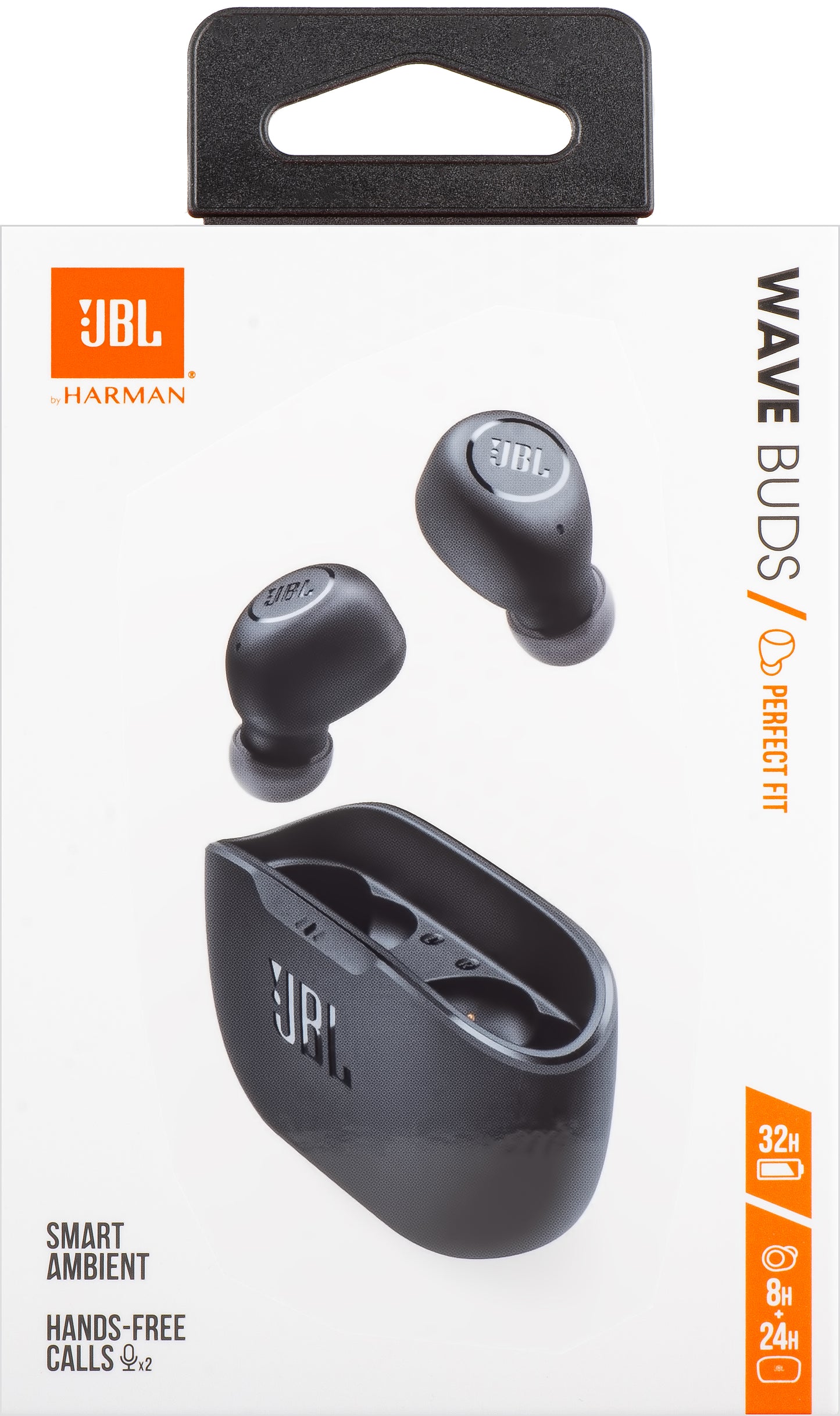 Bluetooth слушалки със свободни ръце JBL Wave Buds, TWS, черни JBLWBUDSBLK