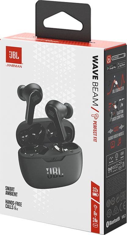 Bluetooth хендсфри JBL Wave Beam, TWS, черен JBLWBEAMBLK