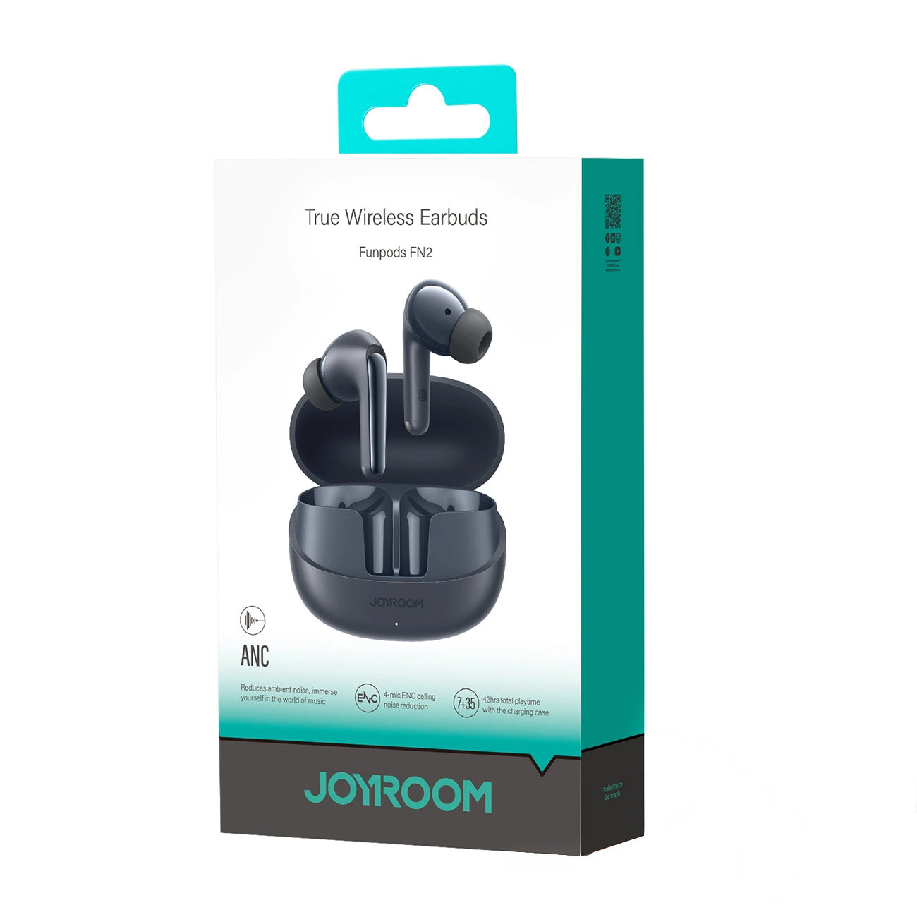 Handsfree Bluetooth Joyroom Funpods JR-FN2, TWS, ANC, Черен