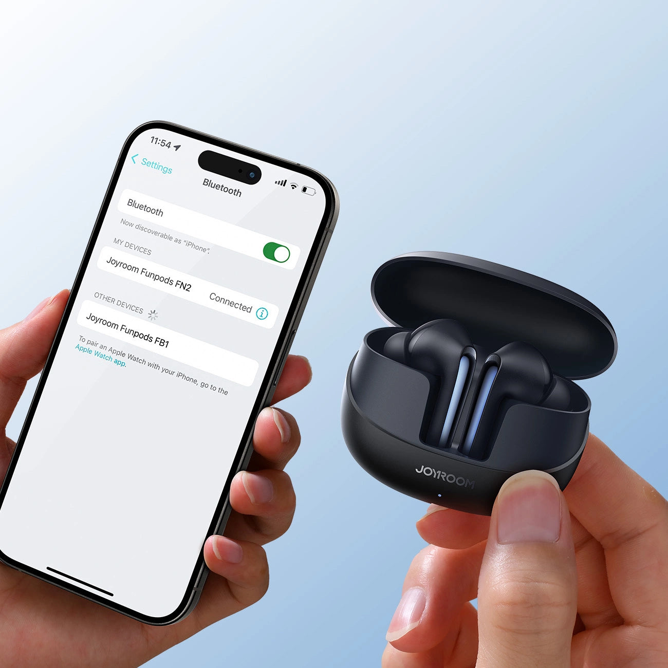 Handsfree Bluetooth Joyroom Funpods JR-FN2, TWS, ANC, Черен