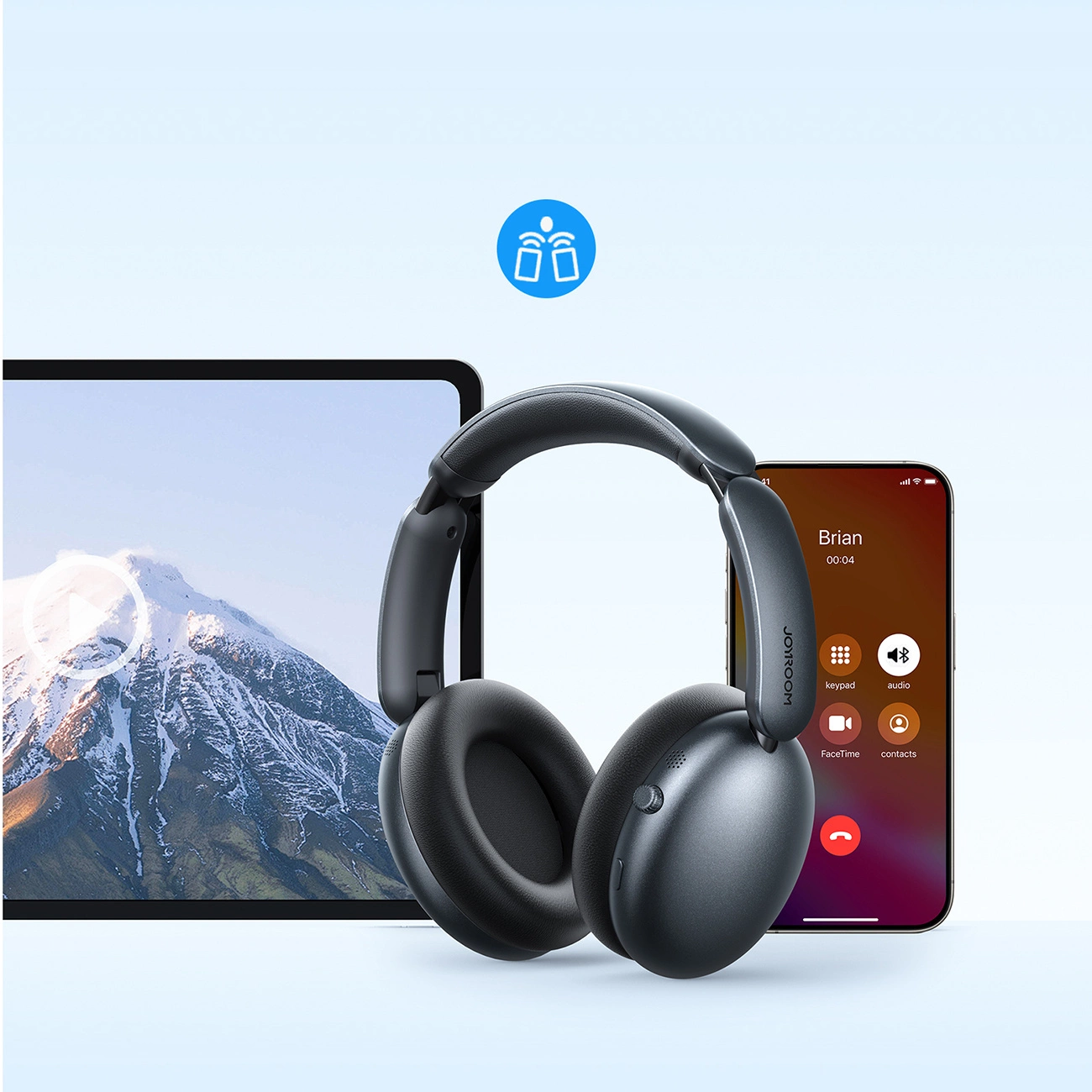 Безжични слушалки Bluetooth Joyroom JR-JH1, A2DP, ANC, Черен