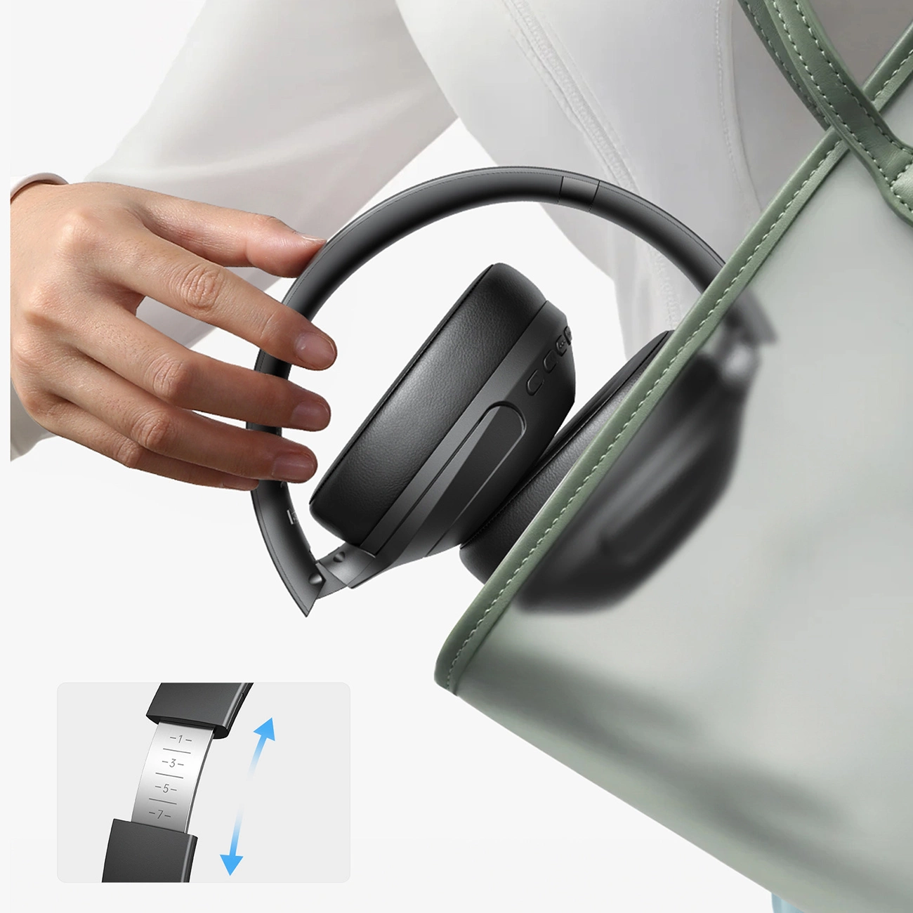 Безжични слушалки Bluetooth Joyroom JR-JH2, A2DP, ANC, Черен