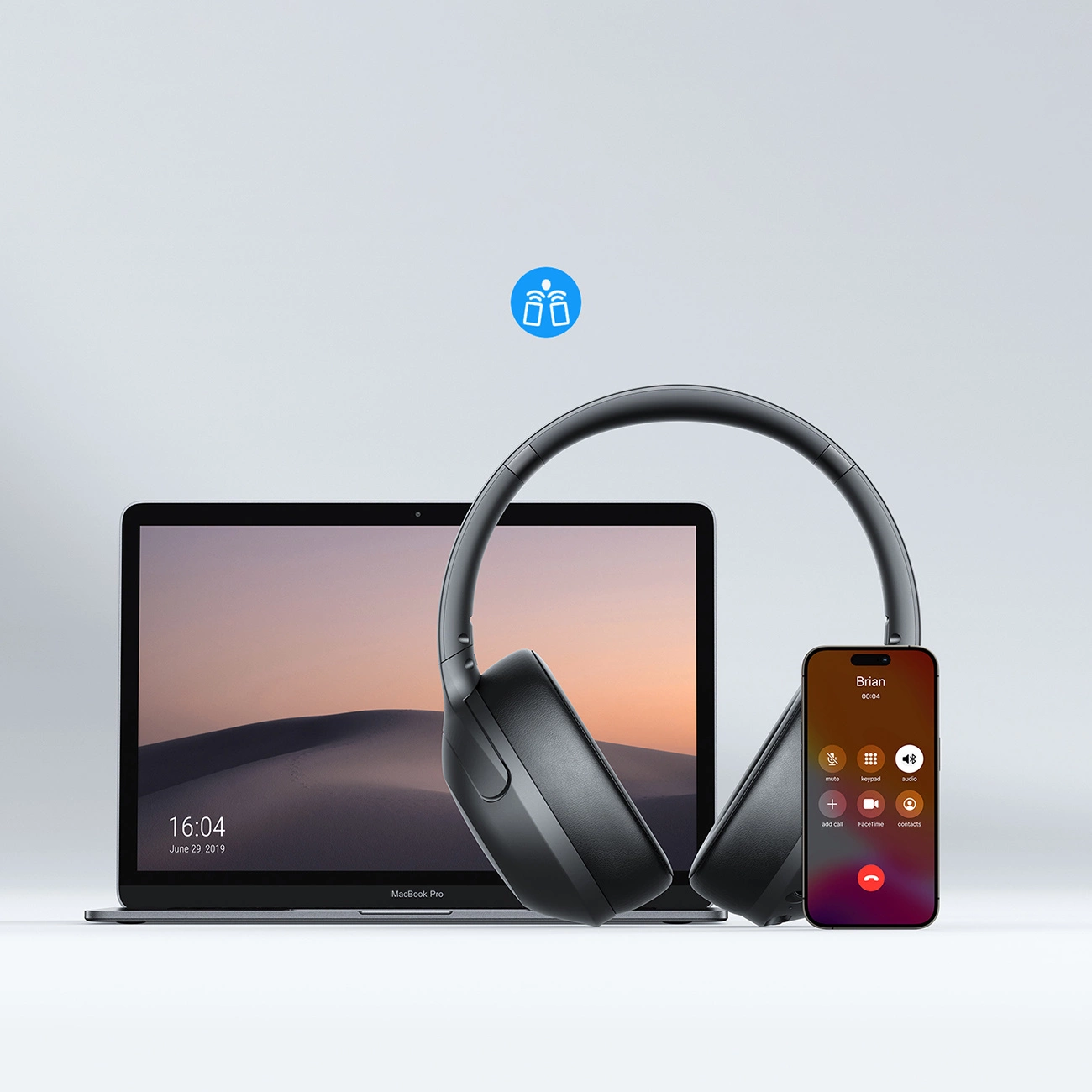 Безжични слушалки Bluetooth Joyroom JR-JH2, A2DP, ANC, Черен