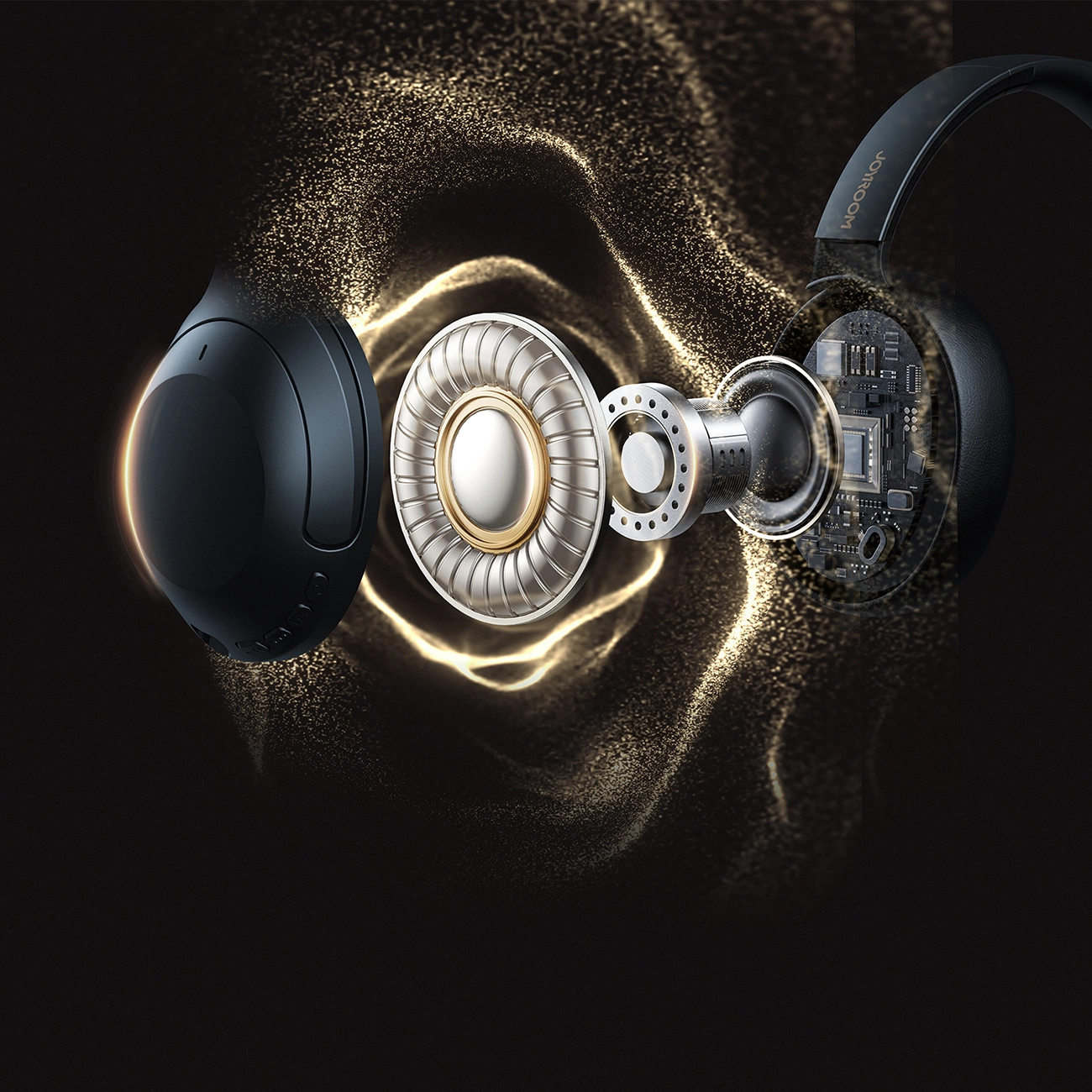 Безжични слушалки Bluetooth Joyroom JR-JH2, A2DP, ANC, Черен