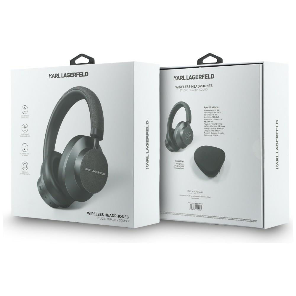 Handsfree Bluetooth Karl Lagerfeld Saffiano Elongated, A2DP, ANC, Сив