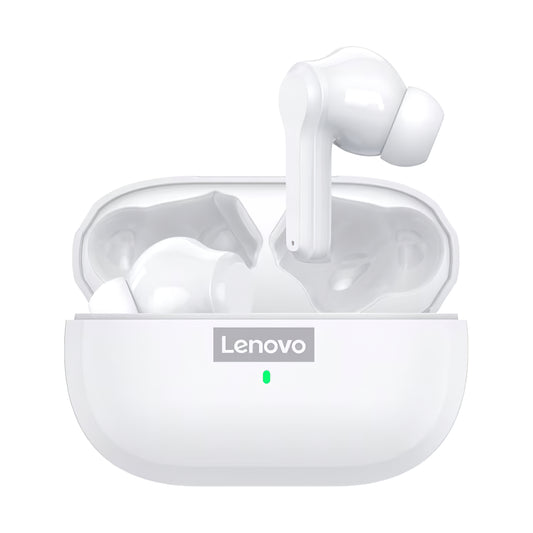 Bluetooth за хендсфри Lenovo LP1S, TWS, бял 