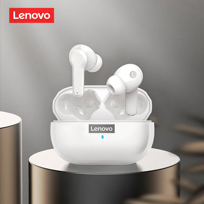 Bluetooth за хендсфри Lenovo LP1S, TWS, бял 