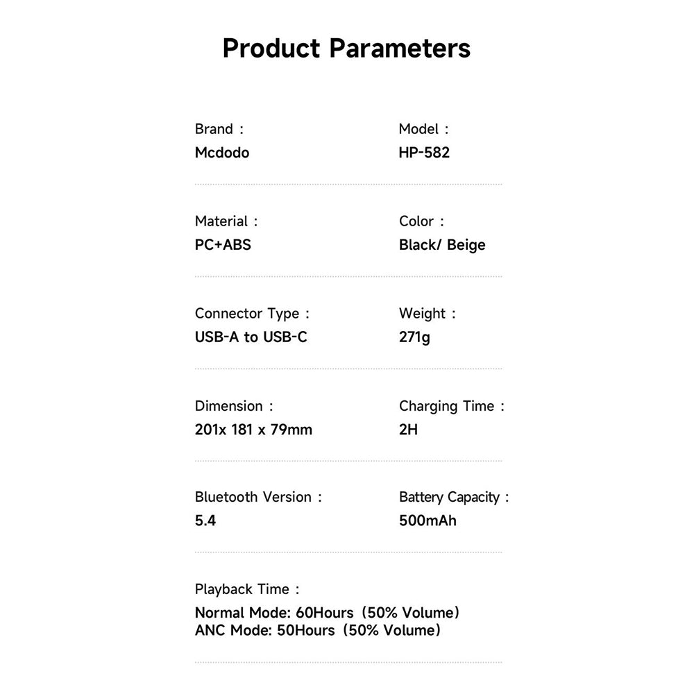 Handsfree Bluetooth McDodo HP-5820 T03, A2DP, ANC, Черен