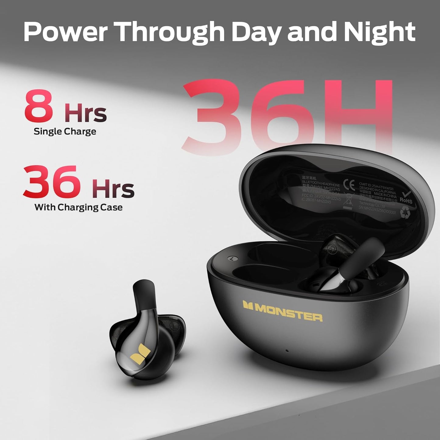 Handsfree Bluetooth Monster AC225, TWS, Черен