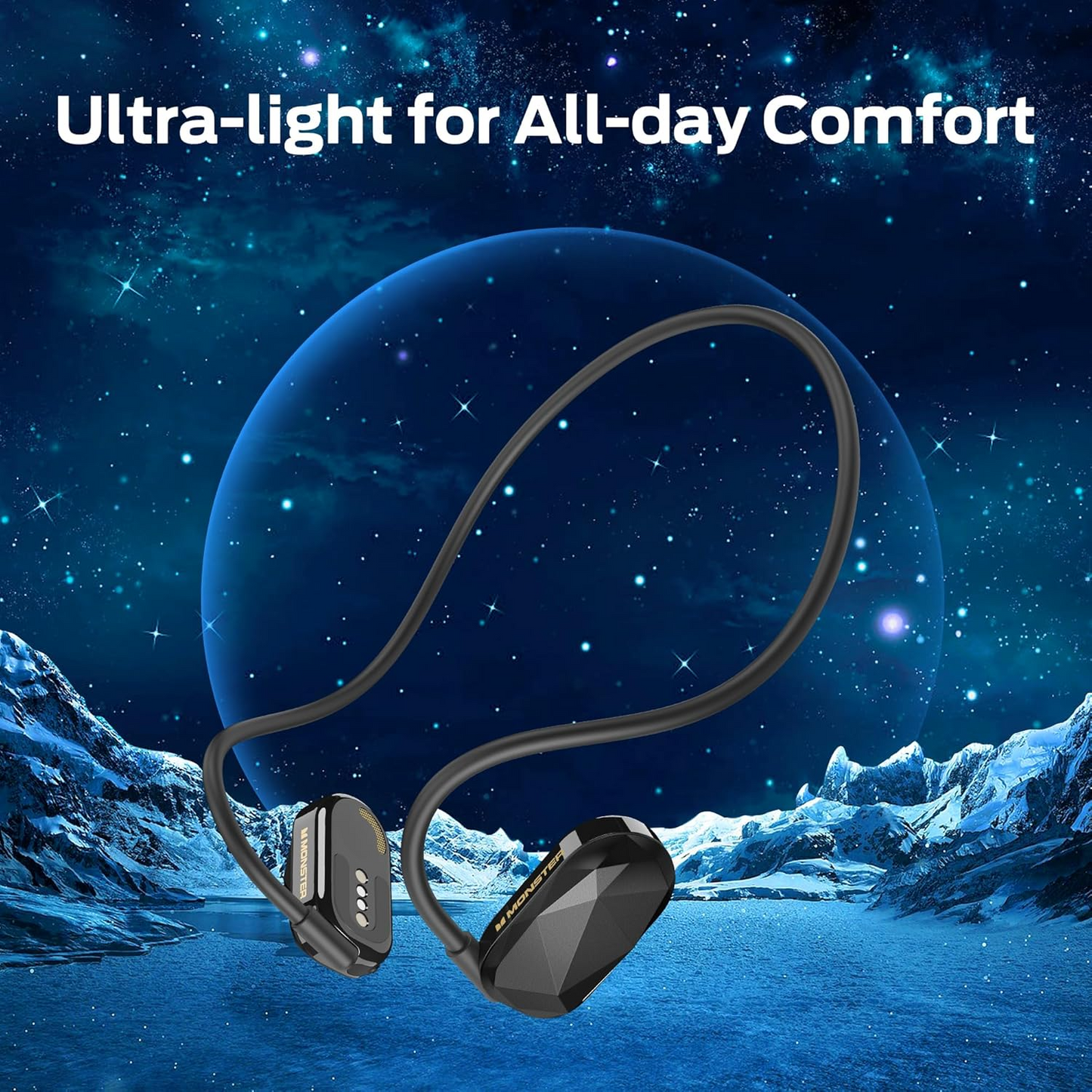 Безжичен слушалка Bluetooth Monster Aria Free, A2DP, Черен