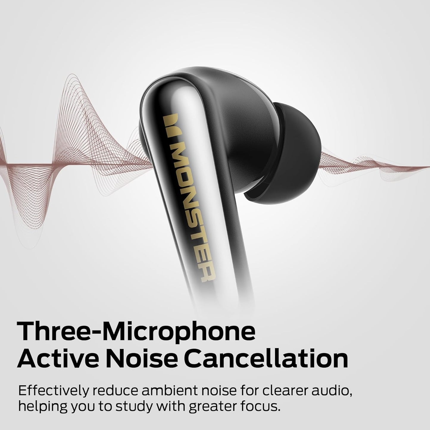 Bluetooth слушалки Monster Clarity 200, TWS, ANC, Черен