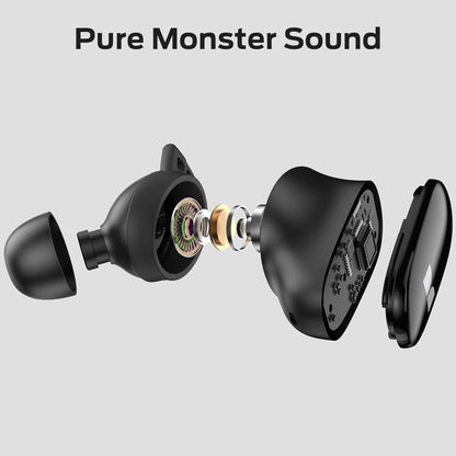 Безжични слушалки Bluetooth Monster N-Lite 206, TWS, Черен