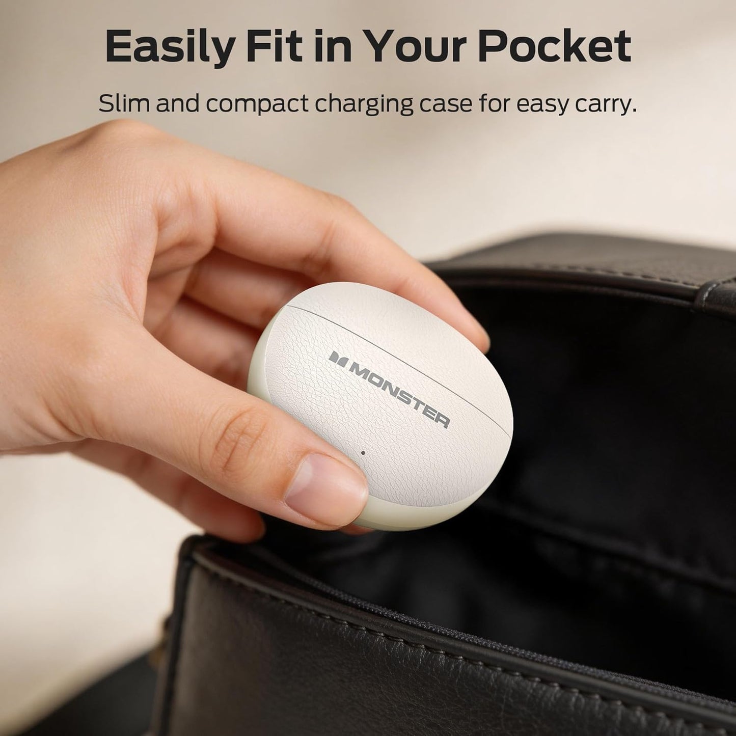 Безжични слушалки Bluetooth Monster N-Lite 310, TWS, светло кремави