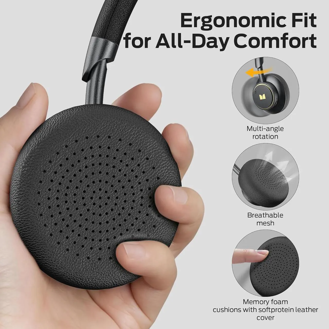 Bluetooth слушалки Monster N-tune mini 02, A2DP, ANC, Черен