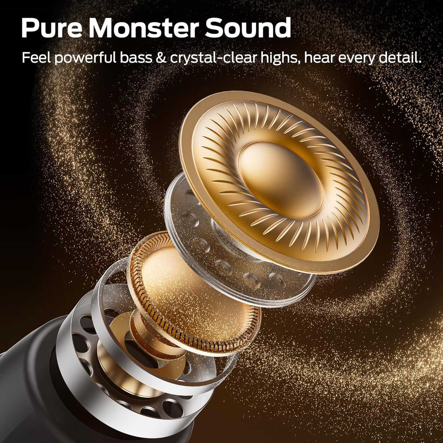 Handsfree Bluetooth Monster Sleep Ear100, TWS, Черен