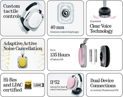 Handsfree Bluetooth Nothing Headphone (a), MultiPoint, A2DP, ANC, Розов