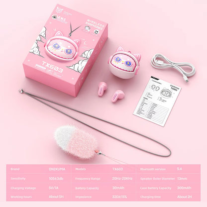 Handsfree Bluetooth Onikuma TX603, TWS, Pink