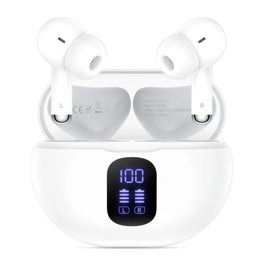 Handsfree Bluetooth Tech-Protect Ultraboost Pro G2, TWS, Бял