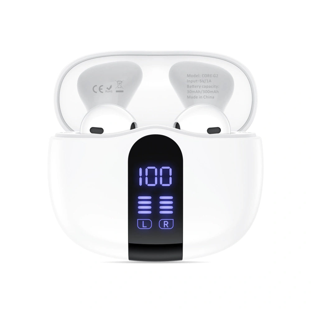 Безжични слушалки Bluetooth Tech-Protect Ultraboost Core G2, TWS, бели