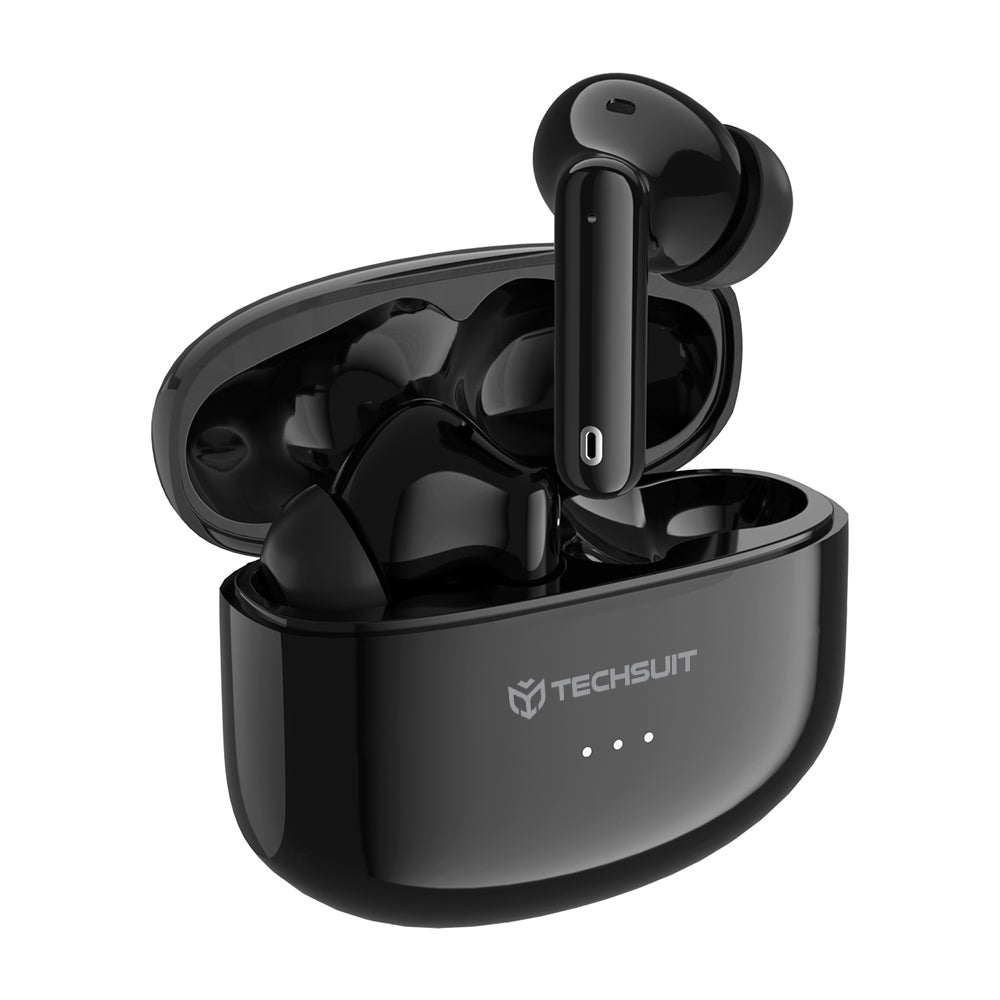Handsfree Bluetooth Techsuit CW1 Audira Pro, TWS, ANC, Черен