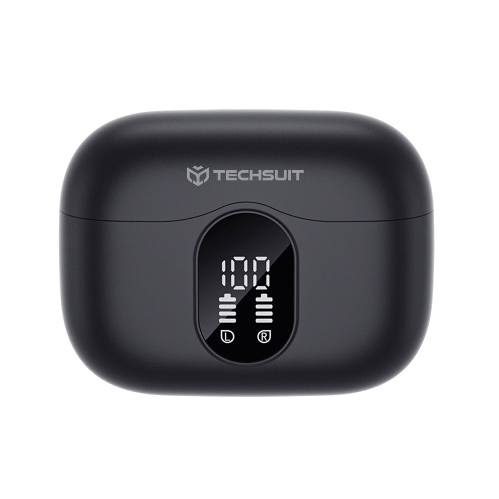 Handsfree Bluetooth Techsuit CW3 WaveBeat 100, TWS, ANC, Черен