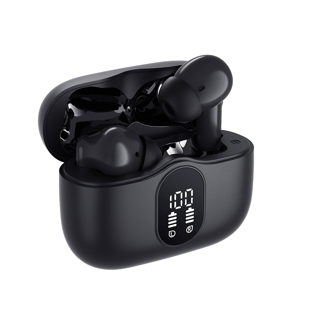 Handsfree Bluetooth Techsuit CW3 WaveBeat 100, TWS, ANC, Черен