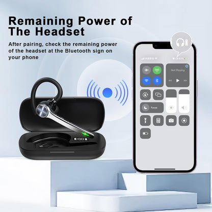 Bluetooth слушалки за кол център Techsuit Hearyo A6L, черни