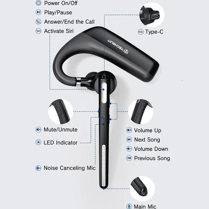 Handsfree Bluetooth Techsuit PowerTalks G6, MultiPoint, A2DP, Черен