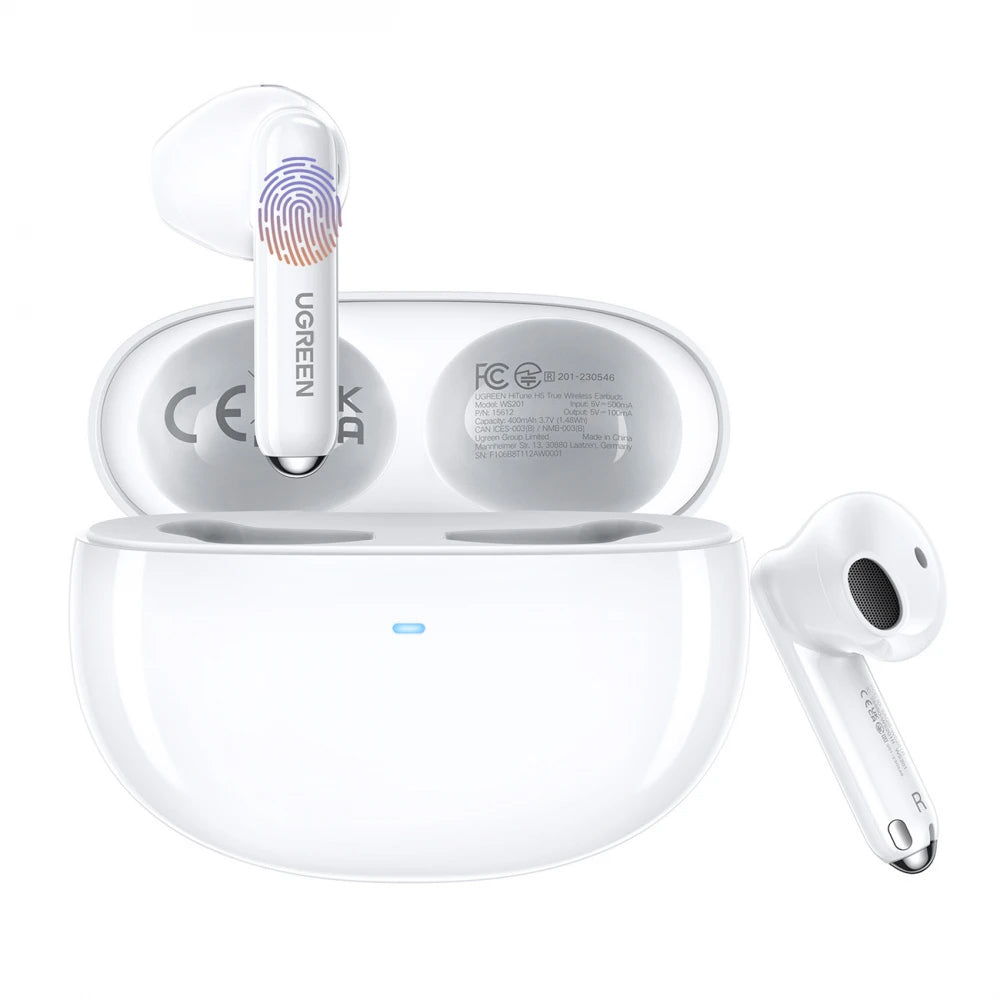 Handsfree Bluetooth UGREEN HiTune H5 WS201, TWS, Бял