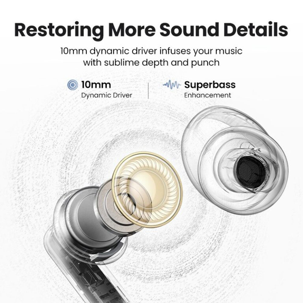 UGREEN HiTune T3 Pro WS206 Bluetooth Handsfree, TWS, ANC, MultiPoint, White