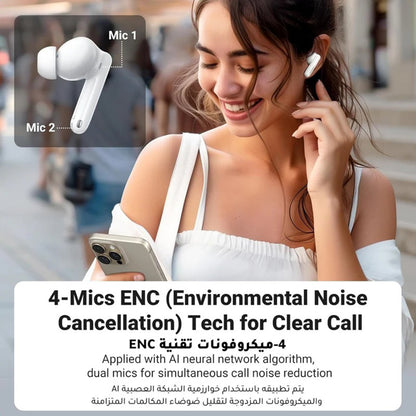 UGREEN HiTune T3 Pro WS206 Bluetooth Handsfree, TWS, ANC, MultiPoint, White