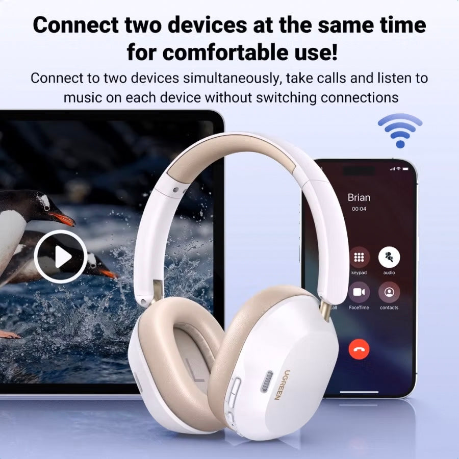 Handsfree Bluetooth UGREEN HiTune Max5C HP203, A2DP, ANC, Бял