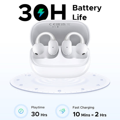 Handsfree Bluetooth UGREEN S6 ClipBuds Magic WS208, TWS, Бял