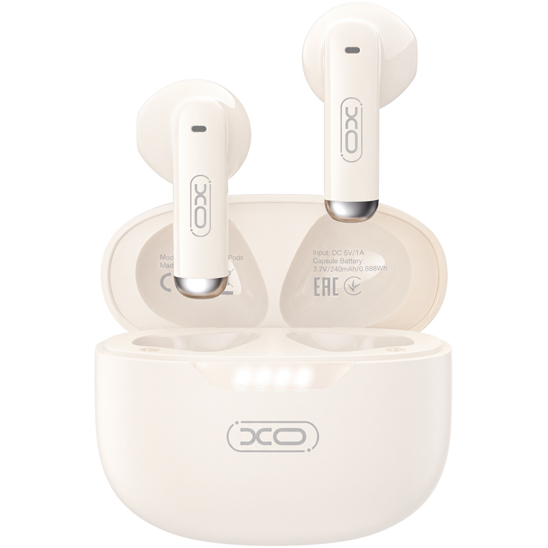 Безжични слушалки Bluetooth XO Design G50, TWS, Бежови