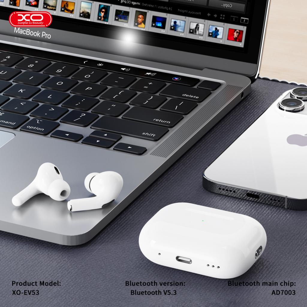 Handsfree Bluetooth XO Design EV53, TWS, ANC, Бял