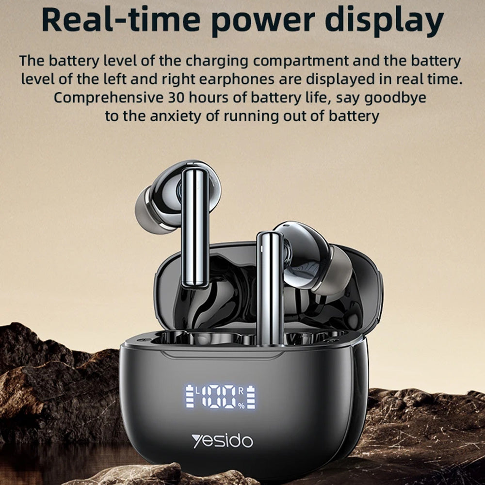 Handsfree Bluetooth Yesido TWS23, TWS, ANC, Черен