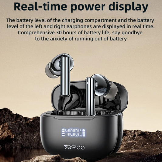 Handsfree Bluetooth Yesido TWS23, TWS, ANC, Черен