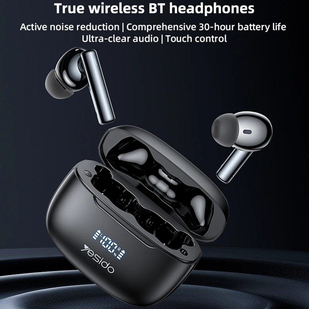 Handsfree Bluetooth Yesido TWS23, TWS, ANC, Черен