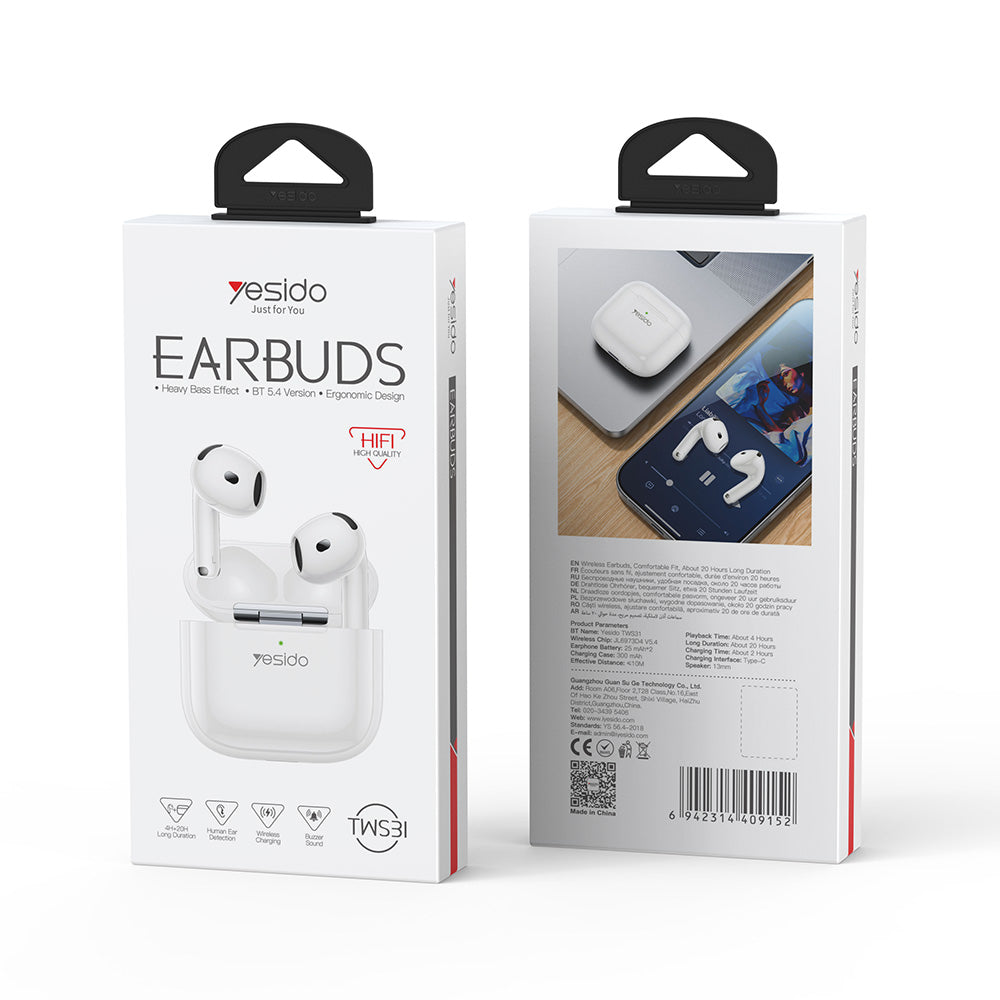 Handsfree Bluetooth Yesido TWS31, TWS, Бял