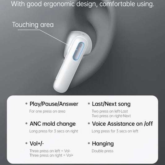 Handsfree Bluetooth Yesido TWS34, TWS, ANC, Бял