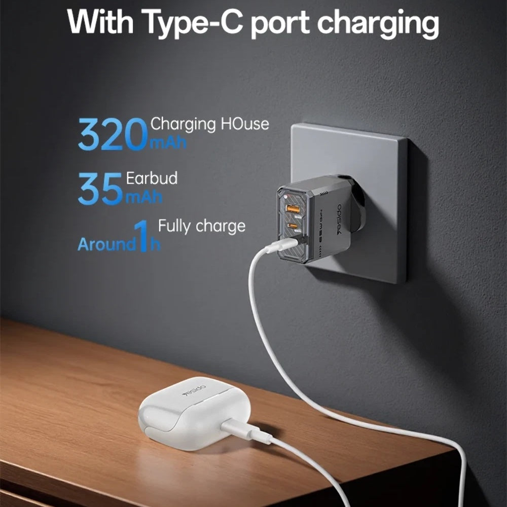 Handsfree Bluetooth Yesido TWS34, TWS, ANC, Бял